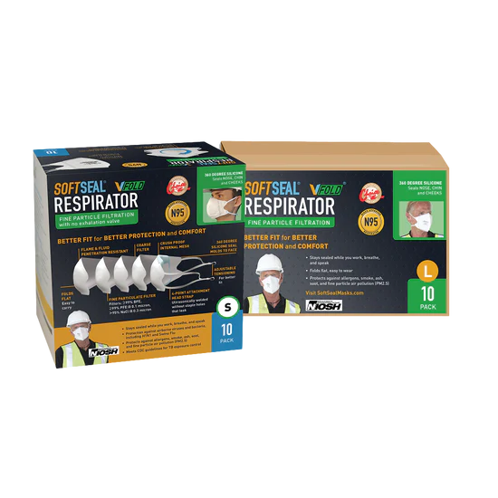 N-95 VFold Mask w/o Valve, Box of 10 (with Silicone Seal)